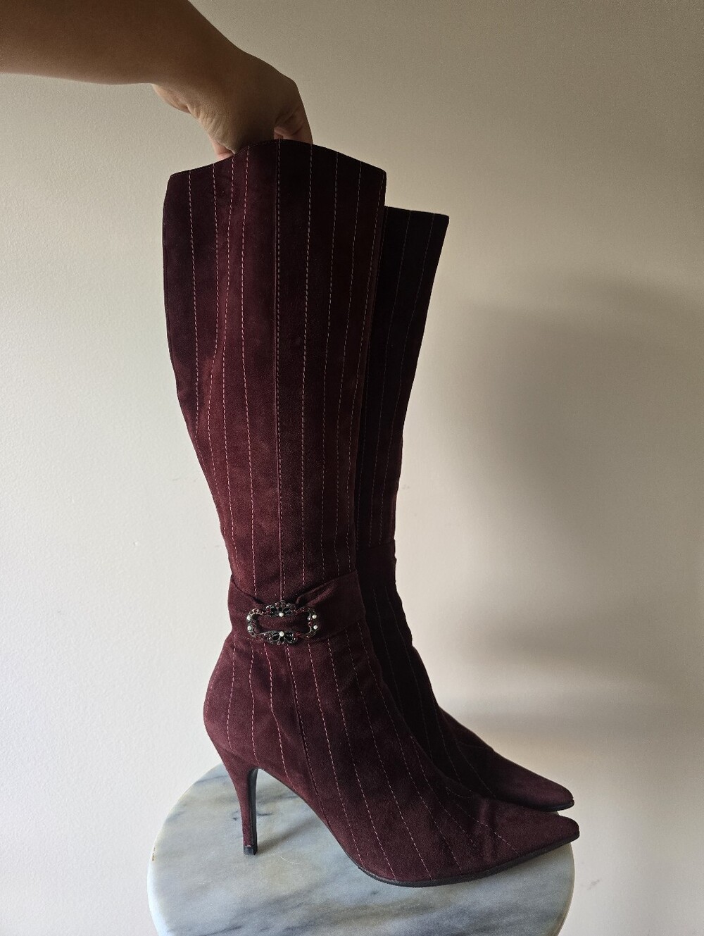 Isabella Fiore Violet Striped Boots